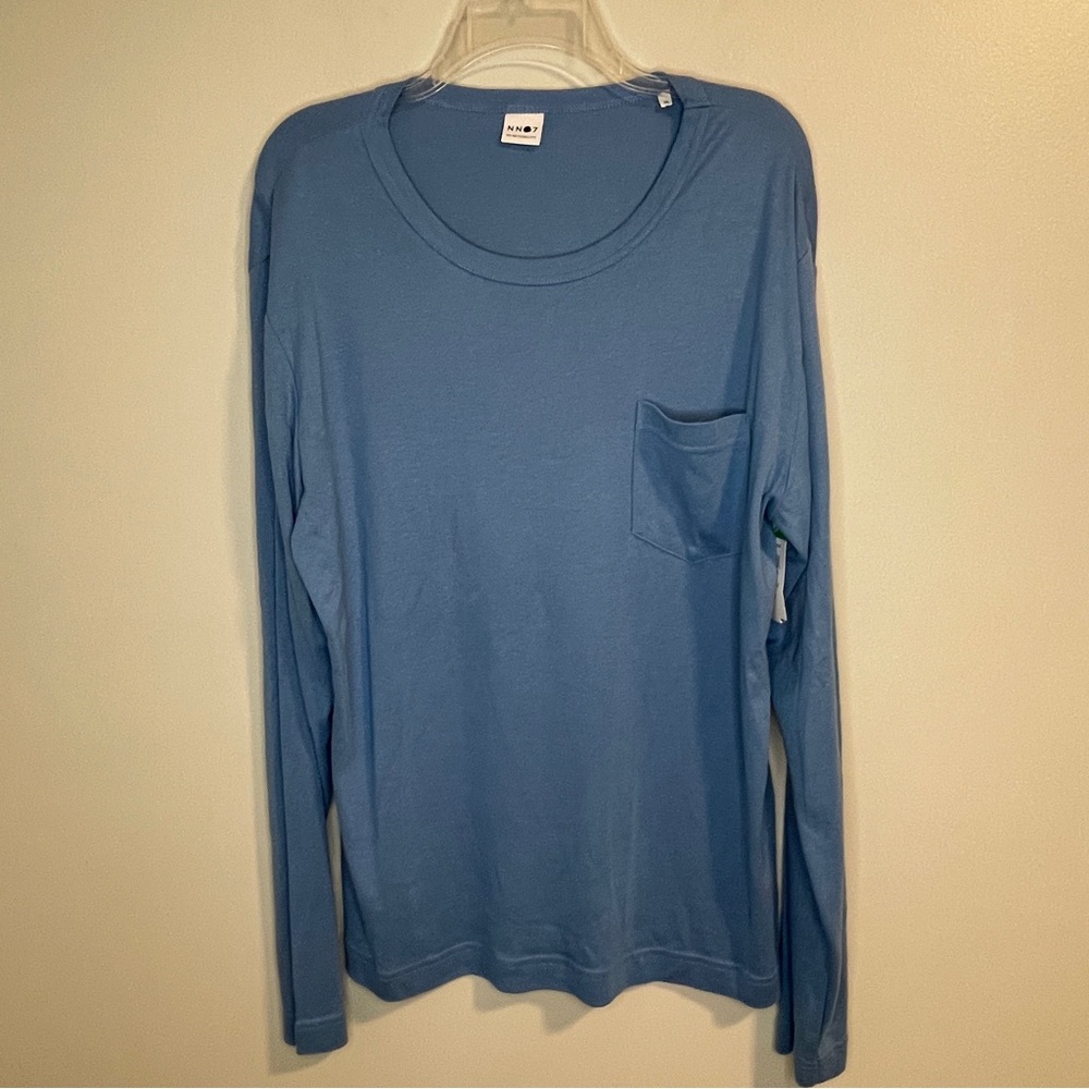 NN07 No Nationality Arnold Modal Blend Crewneck T Shirt Men's LT Blue